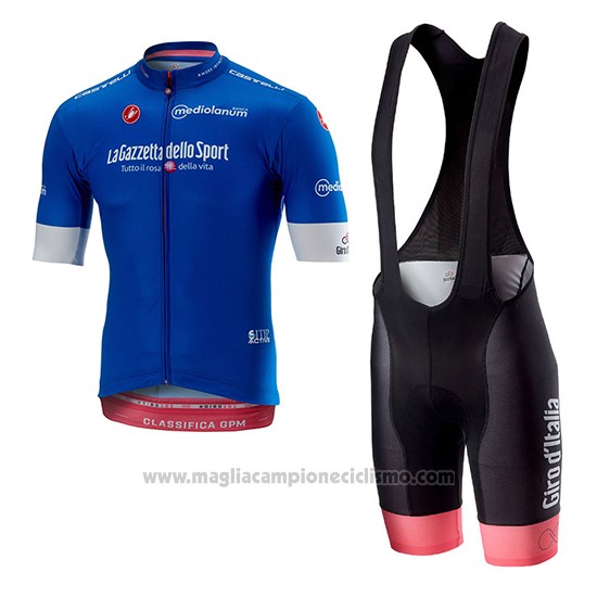 2018 Abbigliamento Ciclismo Giro d'Italia Blu Manica Corta e Salopette